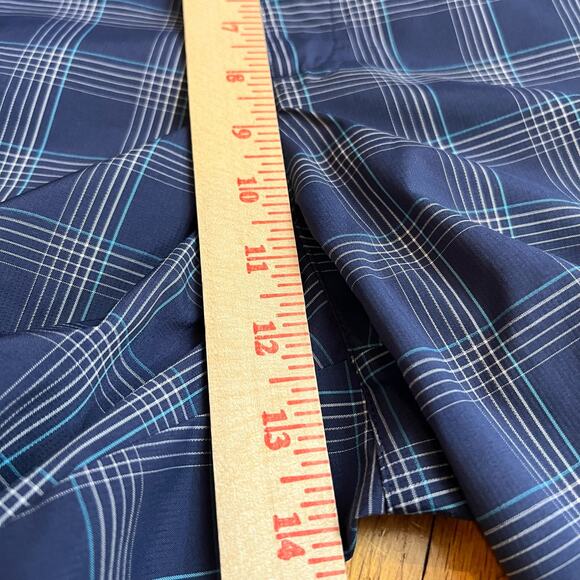 Puma Golf Short Mens 38 Blue Plaid Flat Front Performance - Picture 8 of 10